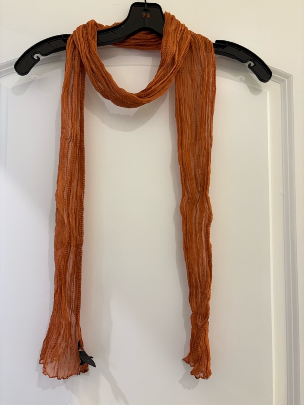 Eileen Fisher NWT Lightweight Rust-Orange Scarf